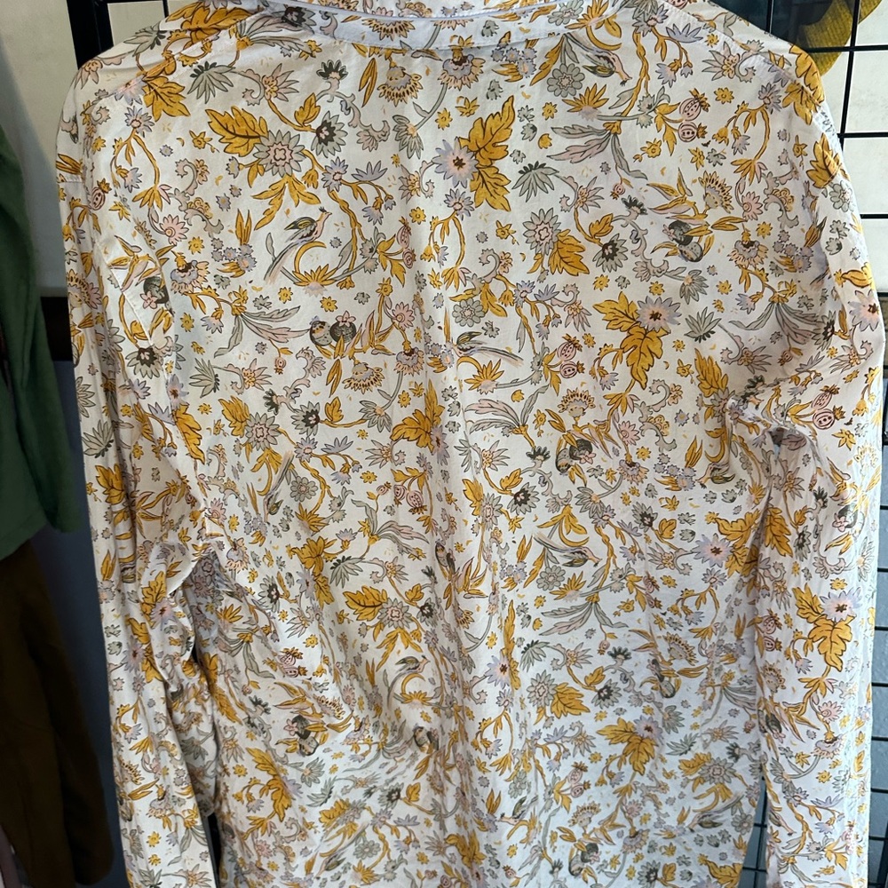 J. Crew Floral Western Top in Yellow and White M L - Picture 3 of 3